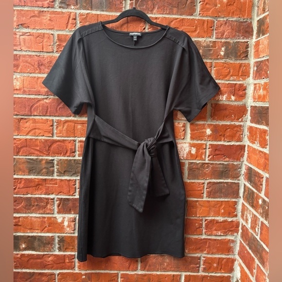 Express Womens Small Black Ponte Knit Front Tie Work Office Career Dress - Picture 1 of 8